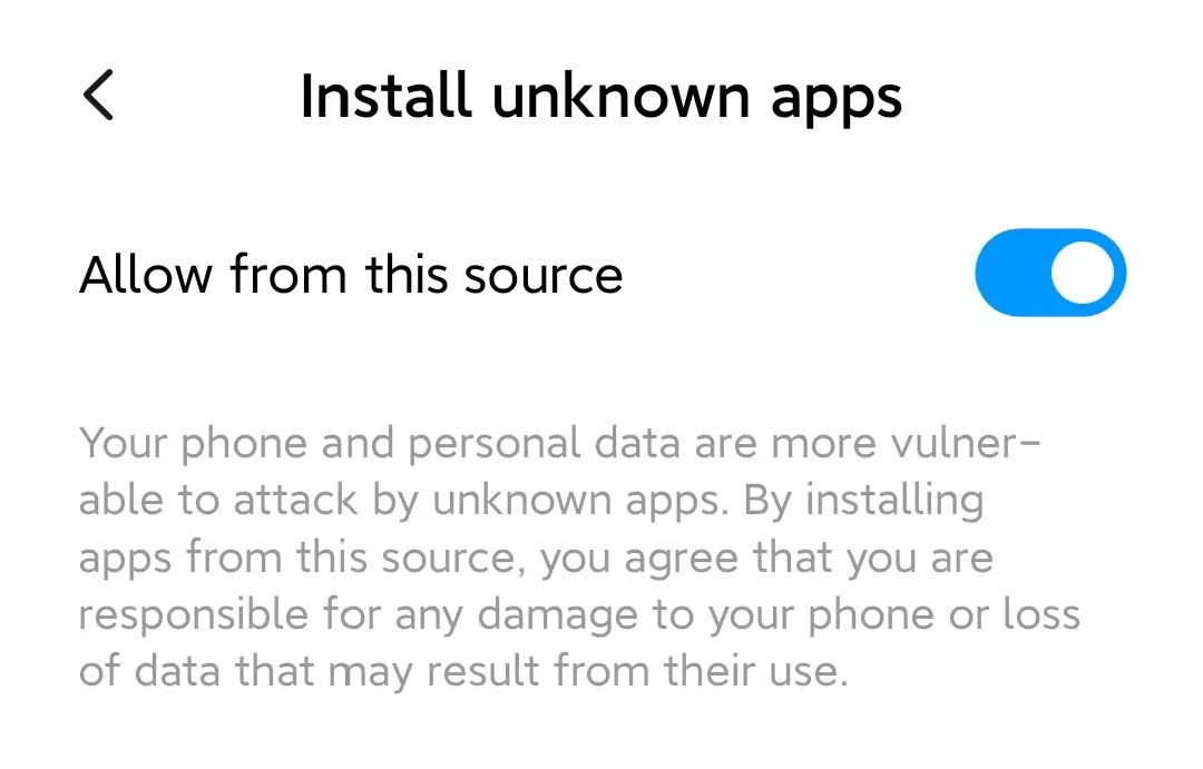 Enable Unknown Sources