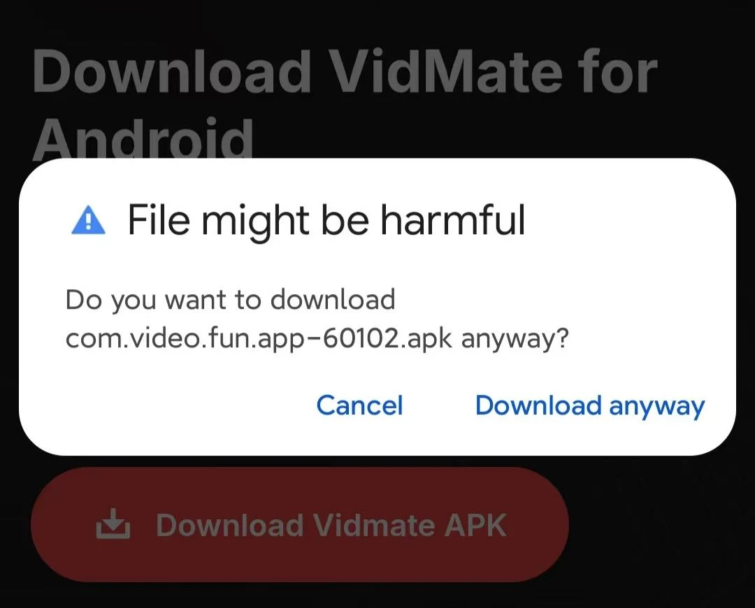 Tap "Download Anyway" with Confidence
